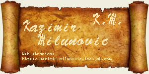 Kazimir Milunović vizit kartica